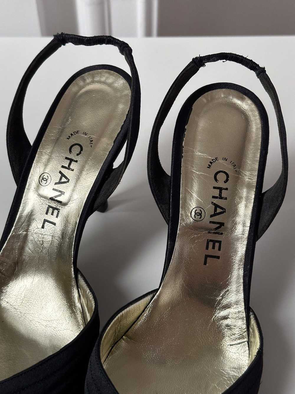 Chanel × Vintage CHANEL Satin Evening Slingback B… - image 4