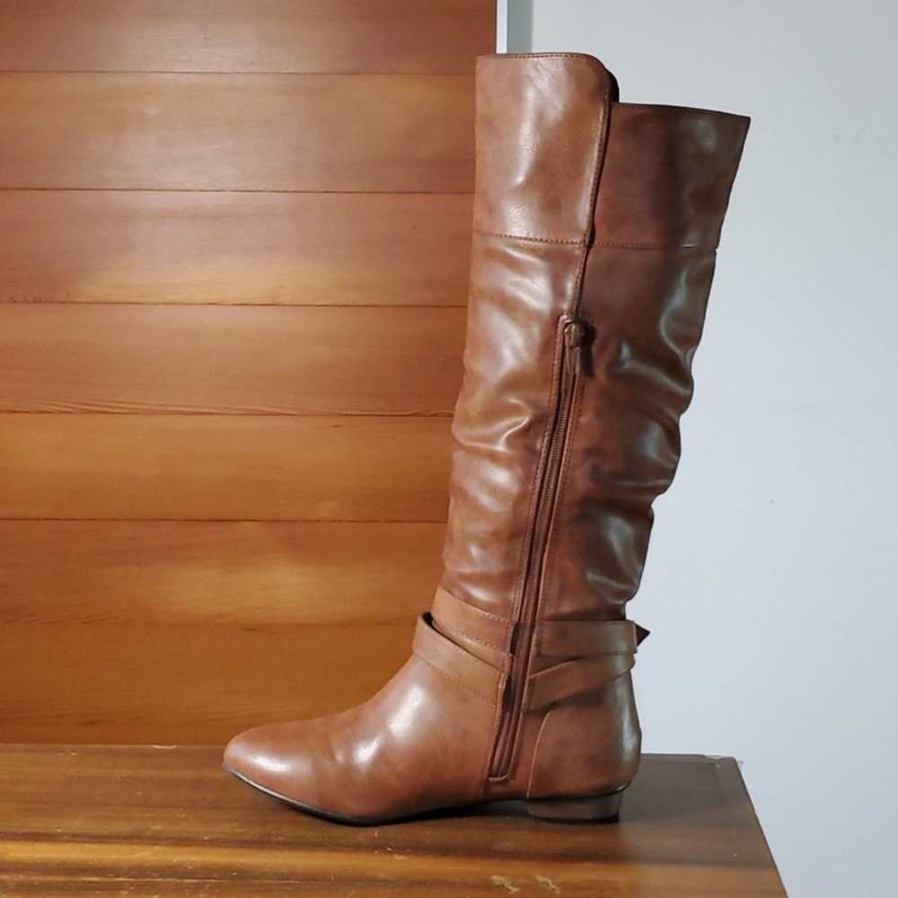 Material Girl Size 7.5 Boots Over Knee Riding Fla… - image 3