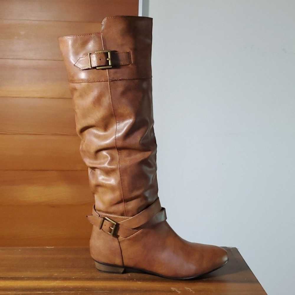 Material Girl Size 7.5 Boots Over Knee Riding Fla… - image 4