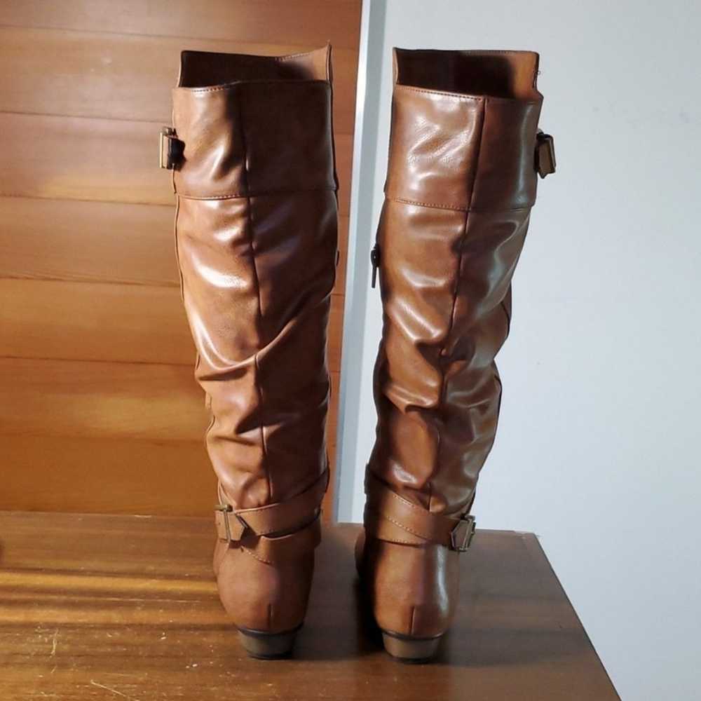 Material Girl Size 7.5 Boots Over Knee Riding Fla… - image 5