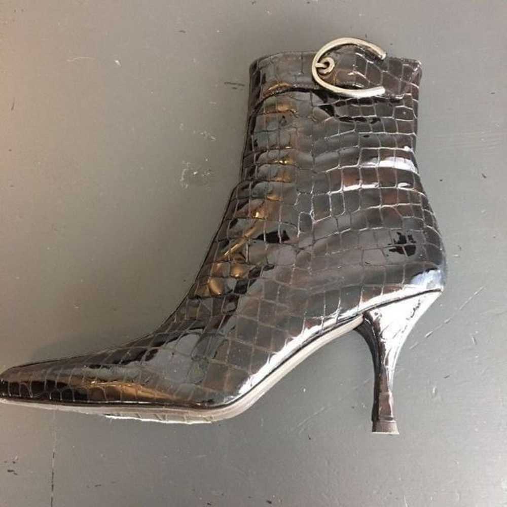 STUART WEITZMAN CROC PRINT BOOTIES - image 1