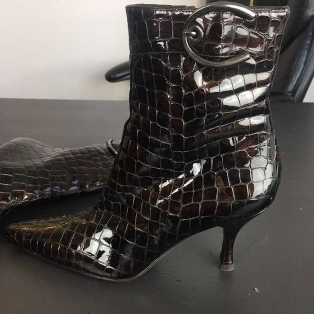 STUART WEITZMAN CROC PRINT BOOTIES - image 3