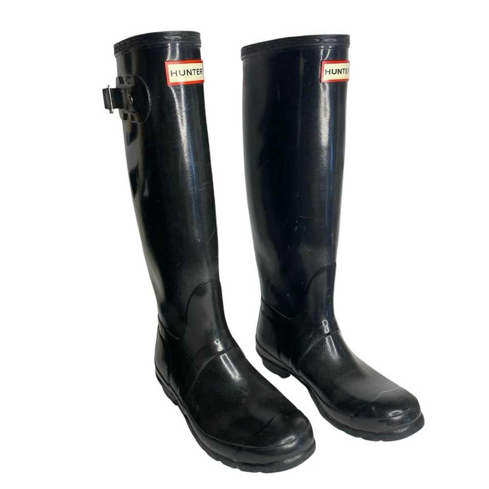 HUNTER ORIGINAL TALL GLOSS RAIN BOOTS WOMEN'S SIZ… - image 1