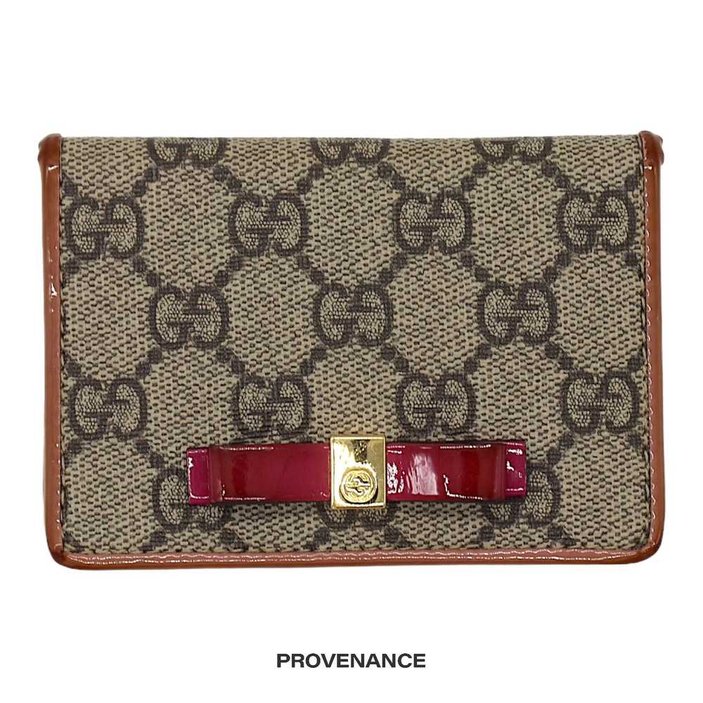 Gucci 🔴 Gucci GG Supreme Bow Pocket Organizer Wa… - image 1