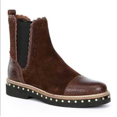 NEW Free People Atlas Studded Chelsea Boots Choco… - image 1