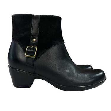 Clarks Ingalls Dover Black Leather Ankle Boots Wom