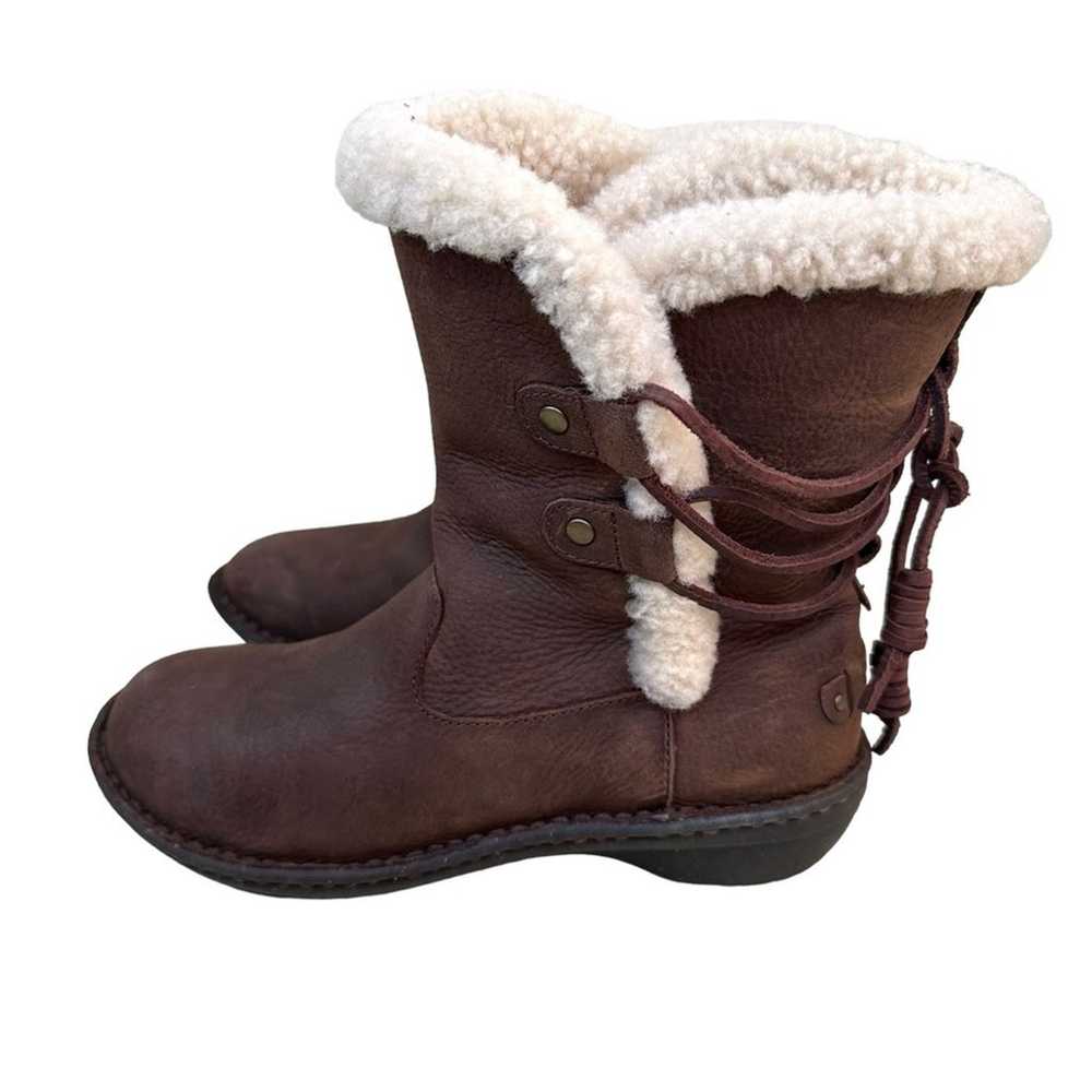 UGG Akadia Stout Brown Leather Sheepskin Winter W… - image 2