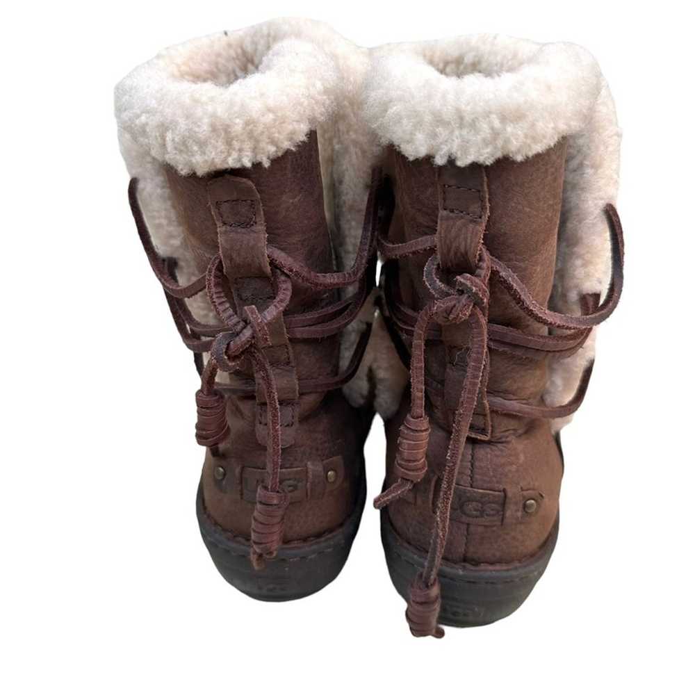 UGG Akadia Stout Brown Leather Sheepskin Winter W… - image 4