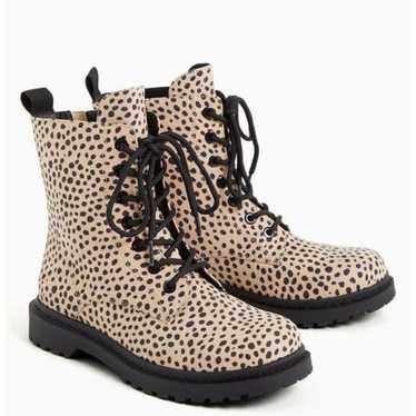 Torrid Trendy Cheetah Print Combat Boots Lace-up A