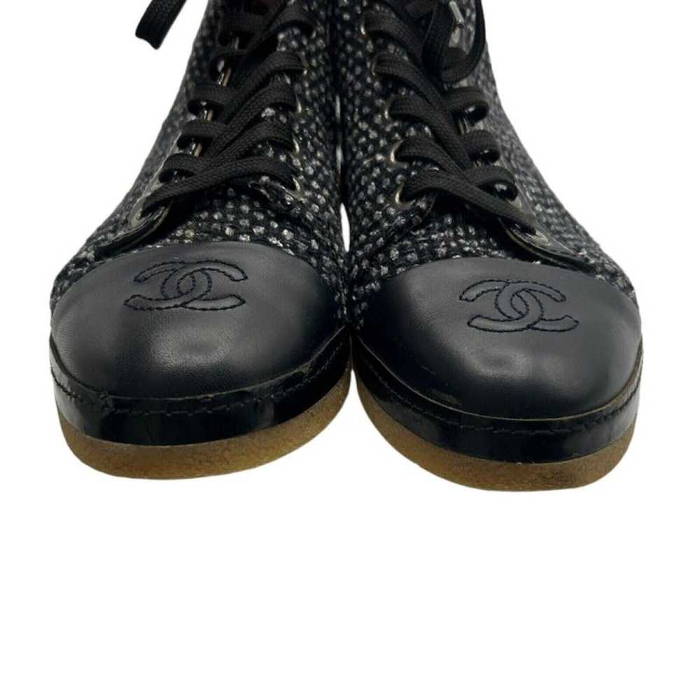 Chanel Tweed lace up boots - image 3