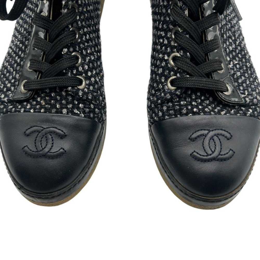 Chanel Tweed lace up boots - image 4