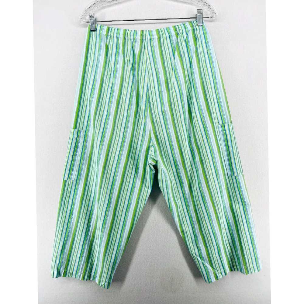 Vintage XL Capri Style Striped Cropped Pants with… - image 2