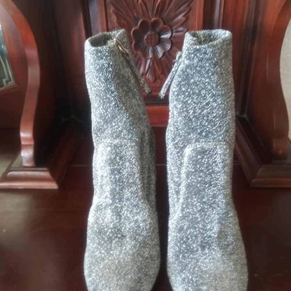 Pre-Owned Silver/Glitter Ankle Booties! - image 2