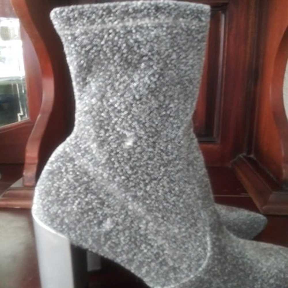 Pre-Owned Silver/Glitter Ankle Booties! - image 3