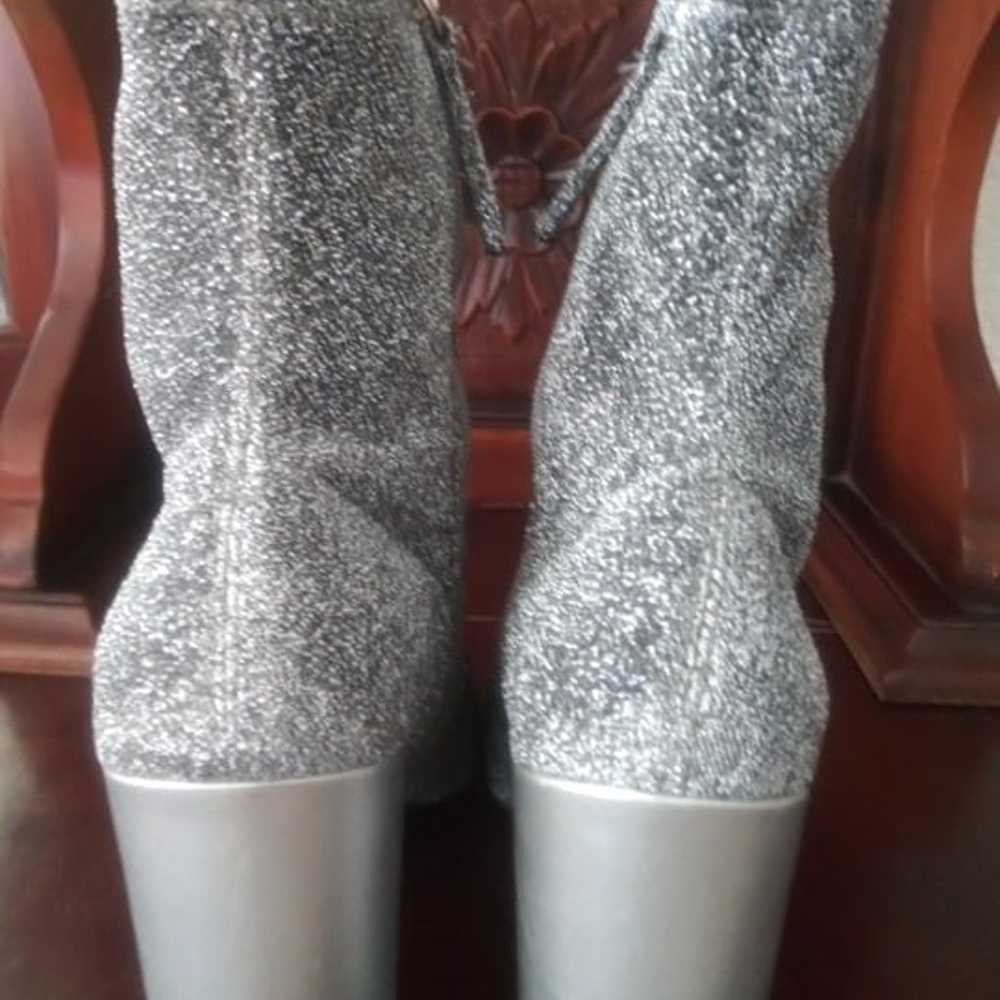 Pre-Owned Silver/Glitter Ankle Booties! - image 5