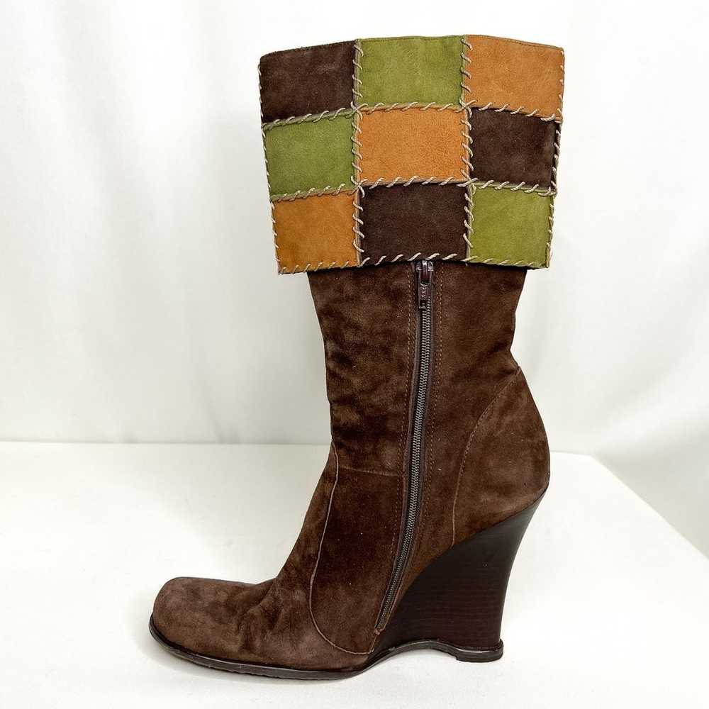 Vince Camuto Patchwork Suede Boots Mid Calf Wedge… - image 10