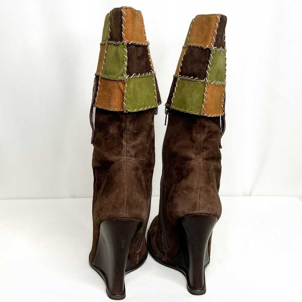 Vince Camuto Patchwork Suede Boots Mid Calf Wedge… - image 2