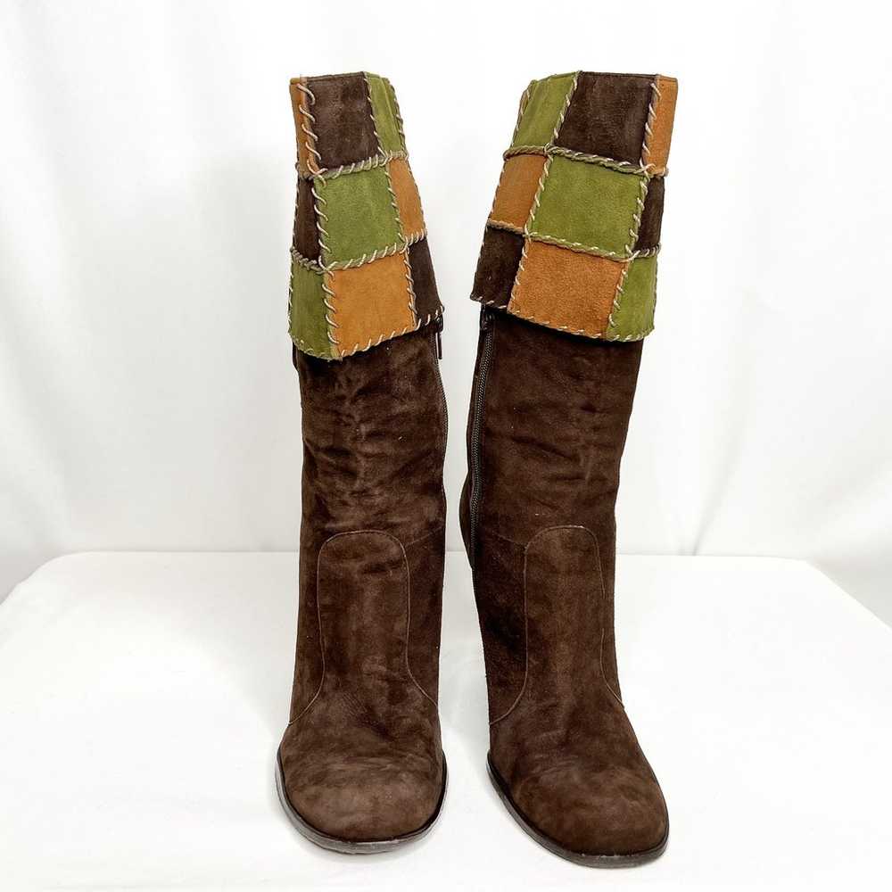 Vince Camuto Patchwork Suede Boots Mid Calf Wedge… - image 4