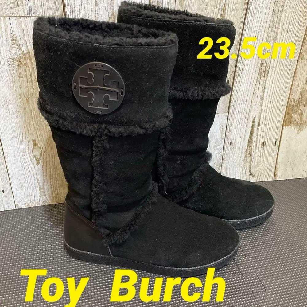 Tory Burch beautiful suede boots, black, sheepski… - image 1