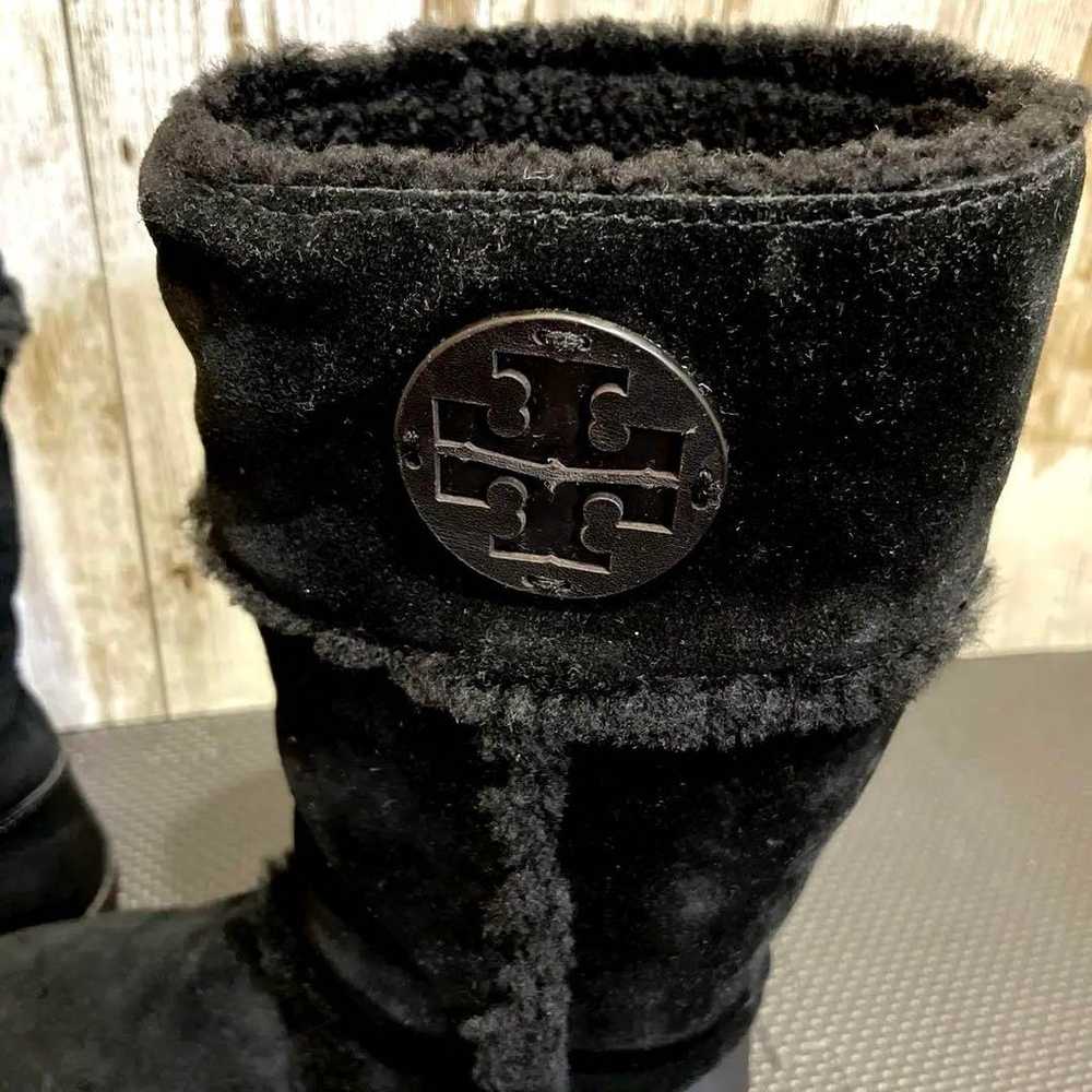 Tory Burch beautiful suede boots, black, sheepski… - image 3