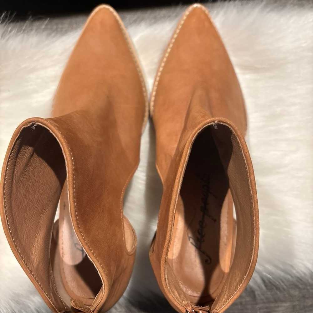 Free People Suede Pointed Toe Side Cut Out Zip Ba… - image 3