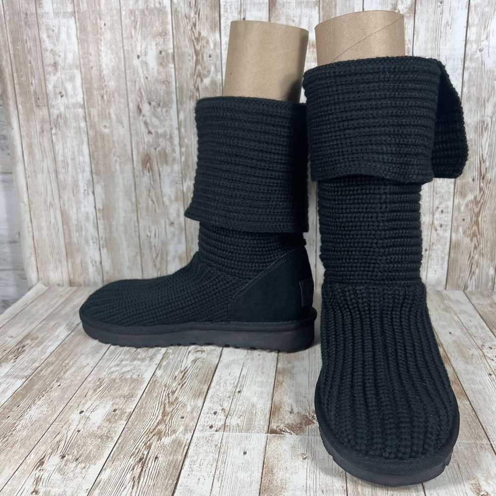 UGG Black Knit Cardy Button Winter Boots Cozy Swe… - image 5