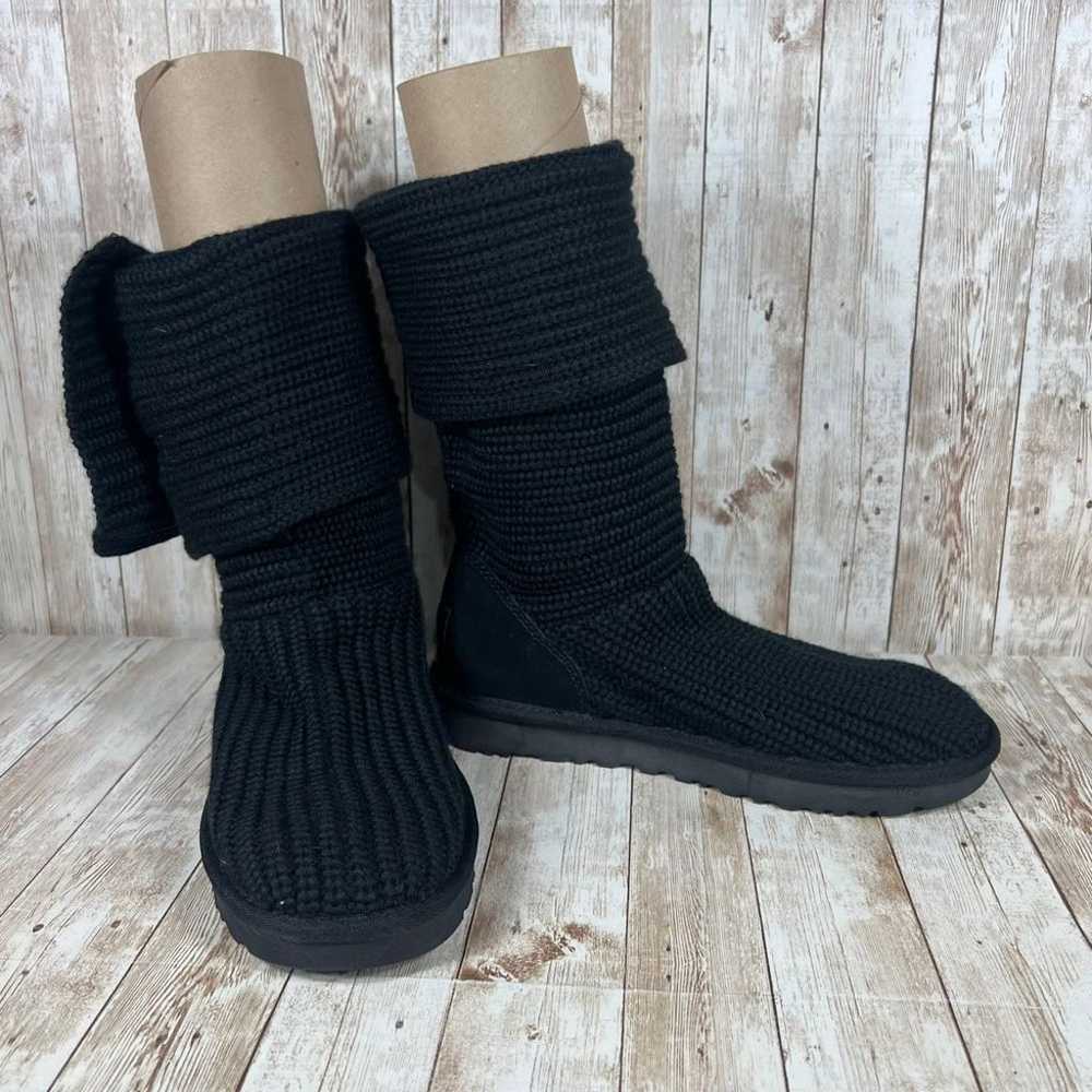 UGG Black Knit Cardy Button Winter Boots Cozy Swe… - image 6