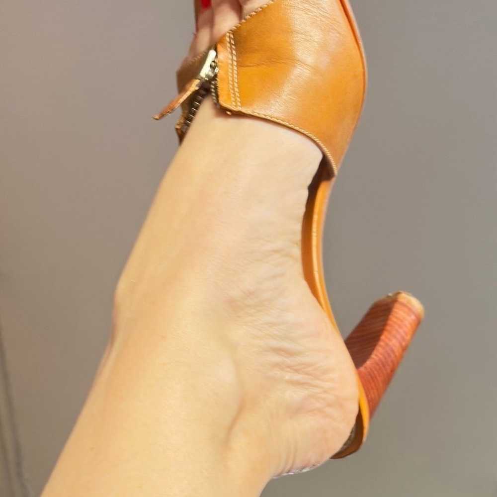 Vintage Tan Leather Slip-On High Heels by Unisa 6 - image 1