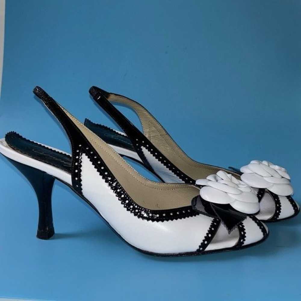 VIntage 1980s Beverly Feldman black/white rose he… - image 3