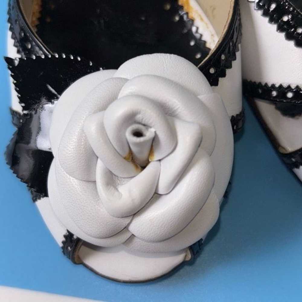 VIntage 1980s Beverly Feldman black/white rose he… - image 6