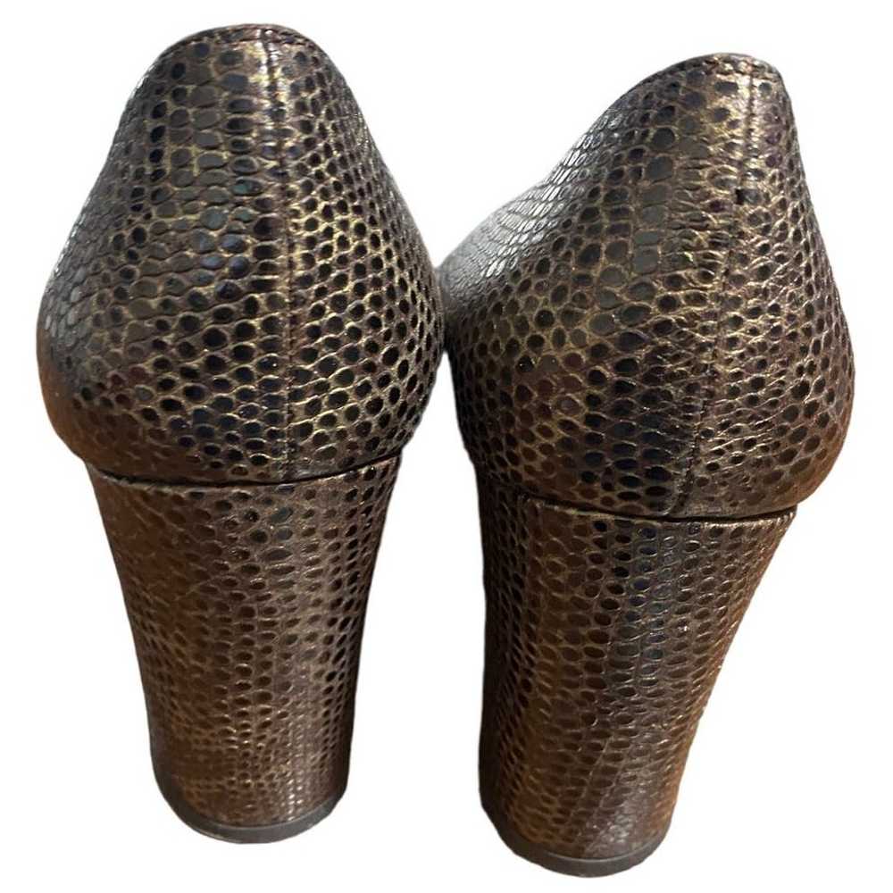 Stuart Weitzman vintage bronze snakeskin leather … - image 3