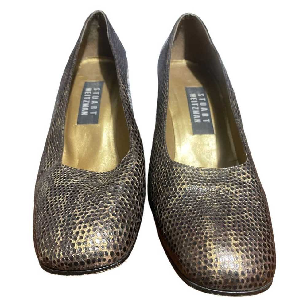 Stuart Weitzman vintage bronze snakeskin leather … - image 4