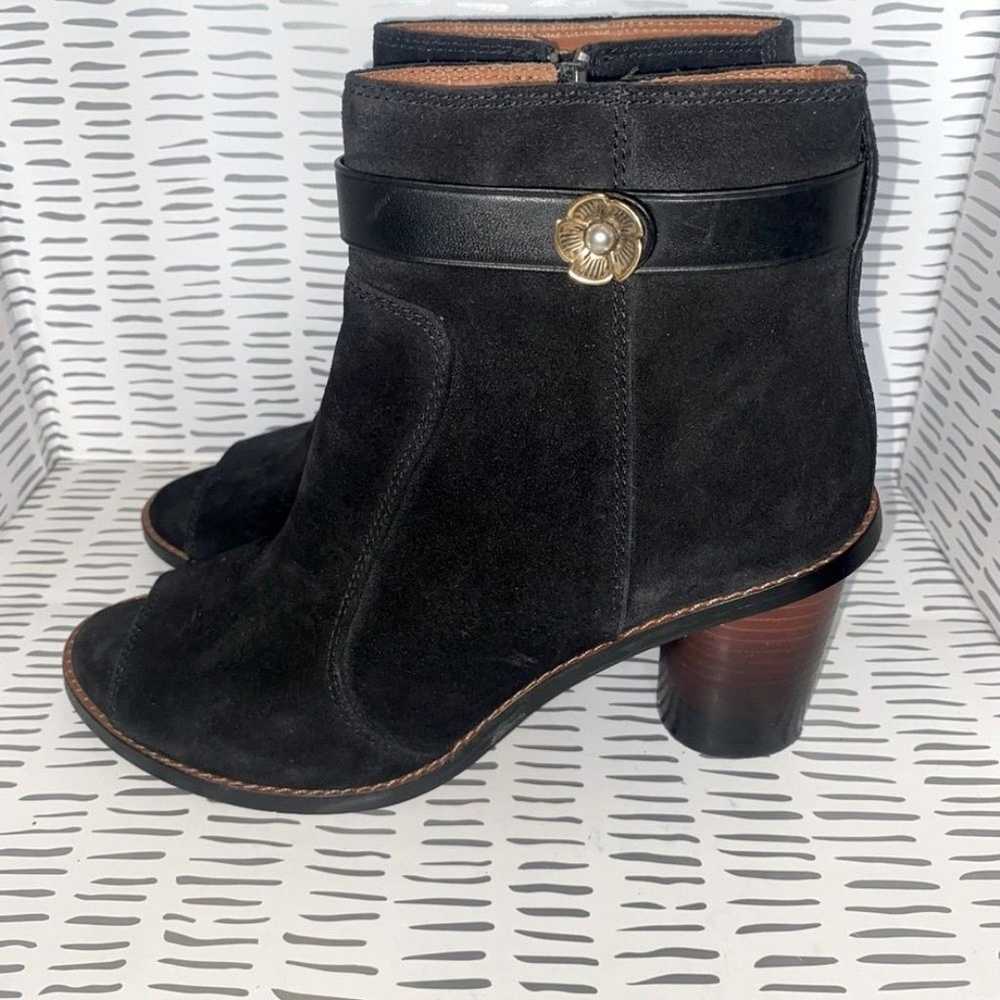 Coach Moto Rose Open Toe Suede Boots size 8 - image 1