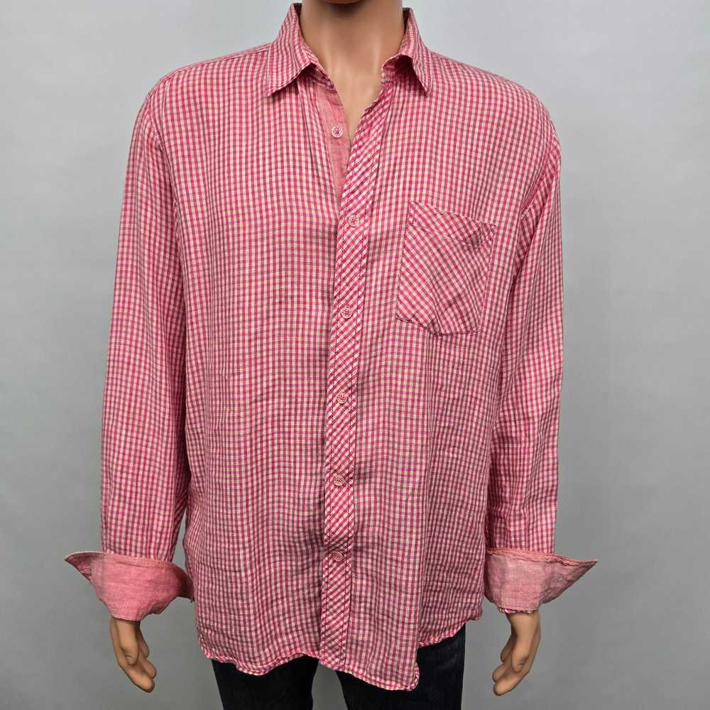 Bugatchi BUGATCHI Uomo Linen Shirt L Gingham Chec… - image 2