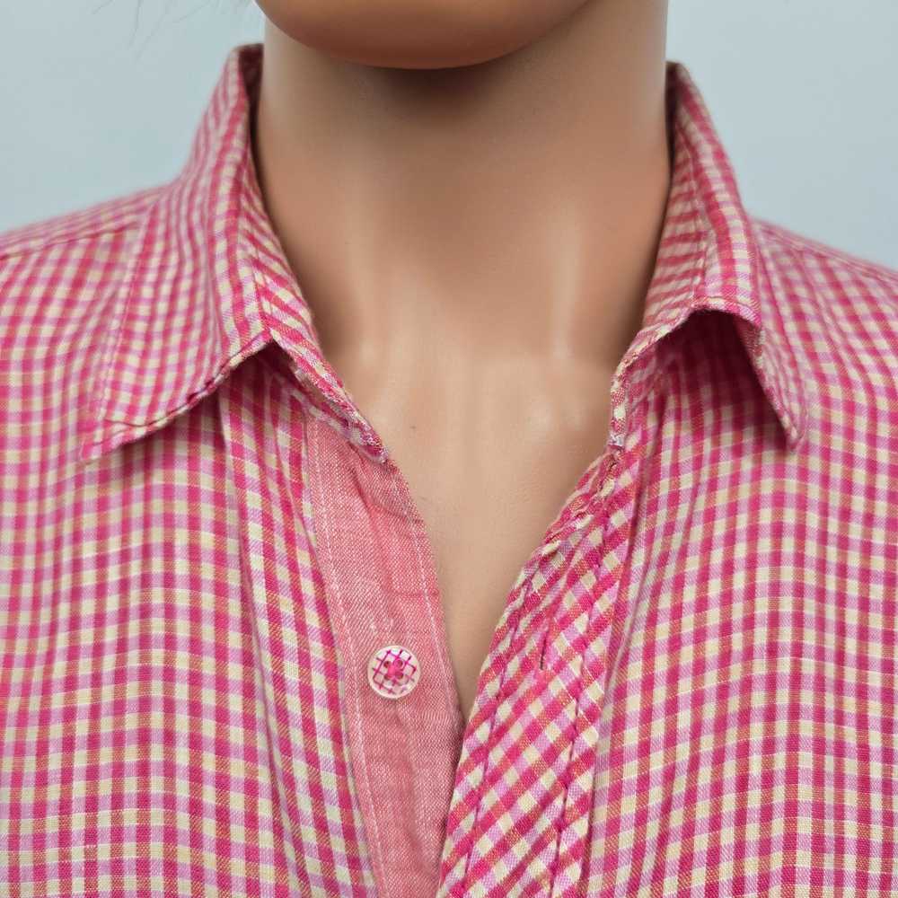 Bugatchi BUGATCHI Uomo Linen Shirt L Gingham Chec… - image 3