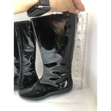 Auth Burberry Black Patent Leather Mid Calf Boots… - image 1