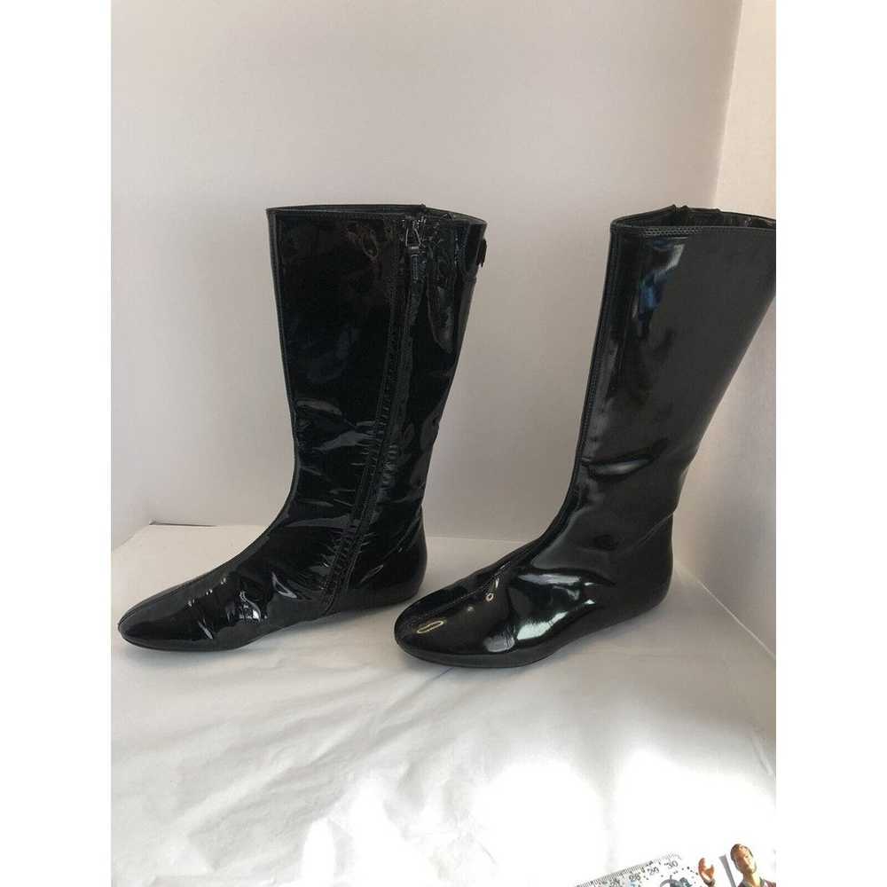 Auth Burberry Black Patent Leather Mid Calf Boots… - image 2