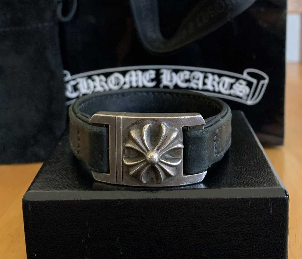 Chrome Hearts Chrome Hearts Leather Silver Cross … - image 1