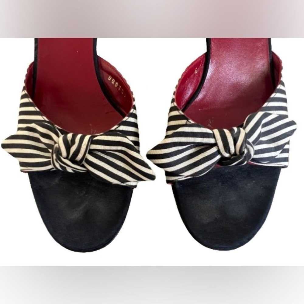 Vintage Salvatore Ferragamo Striped Bow Kittwn He… - image 5