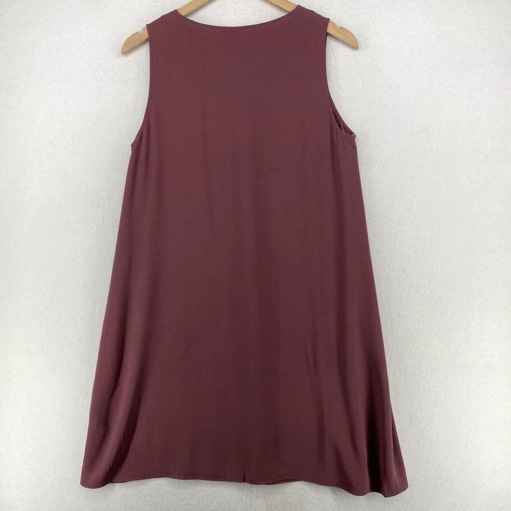 Eileen Fisher Silk Georgette Mauve Brown Shift Dr… - image 3