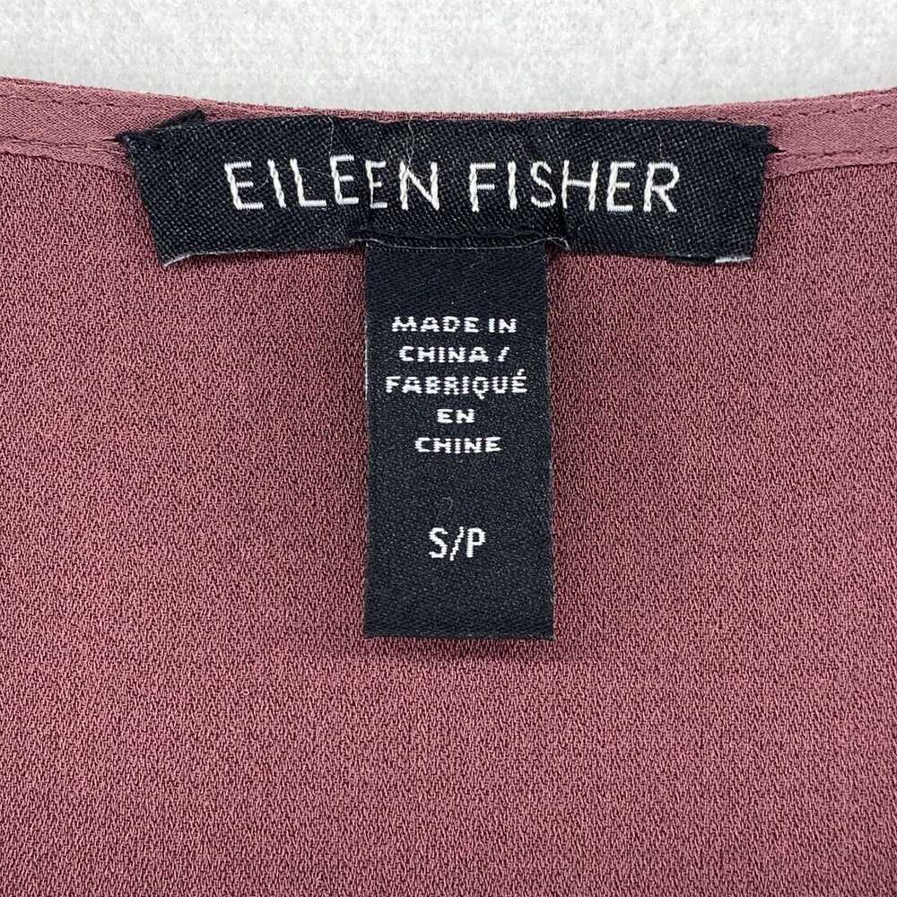 Eileen Fisher Silk Georgette Mauve Brown Shift Dr… - image 5