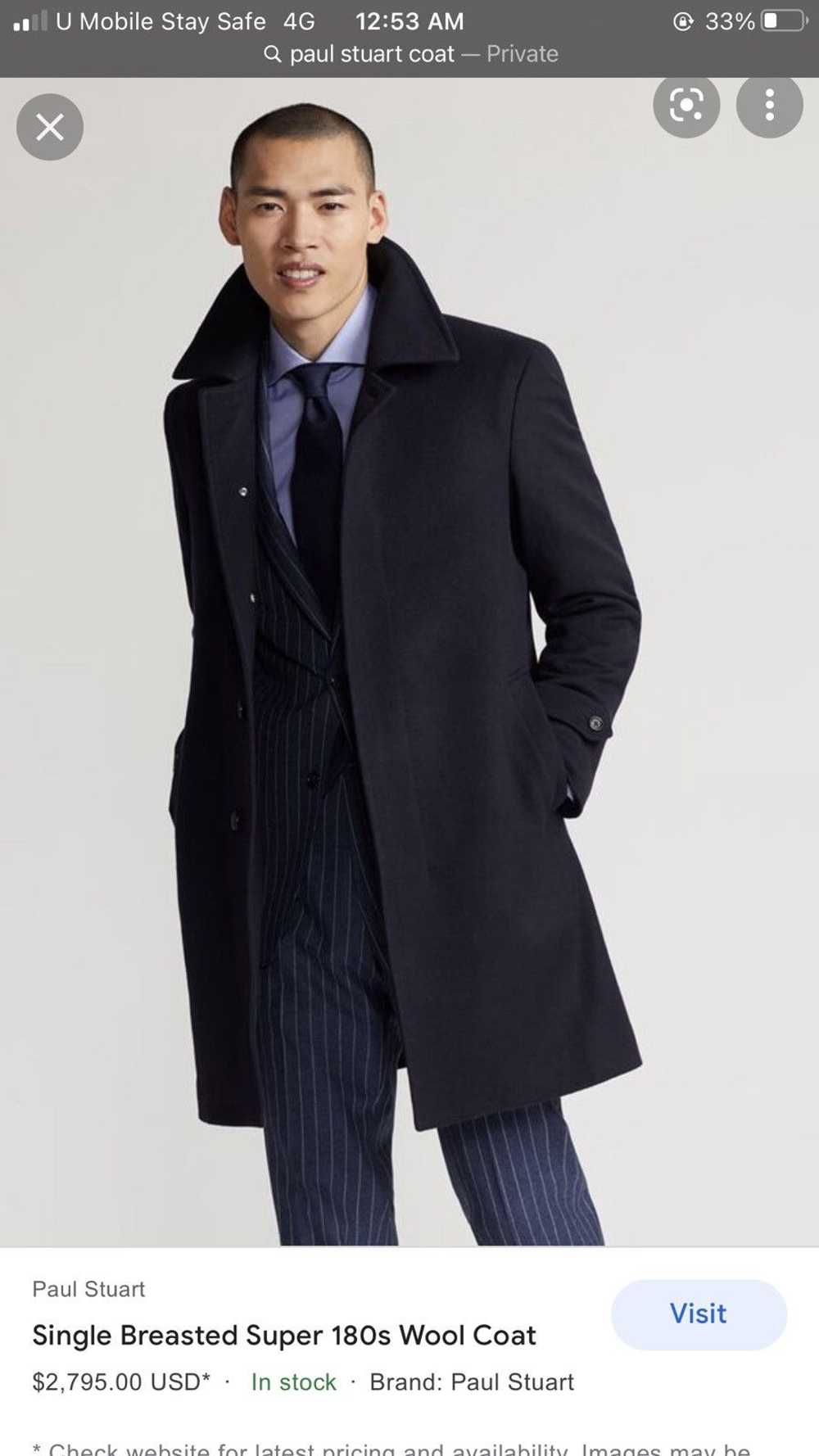 Paul Stuart Paul Stuart New York Heavy Long Coat … - image 2