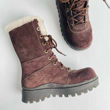 Skechers Chunky Platform Boots Tall Winter Leather