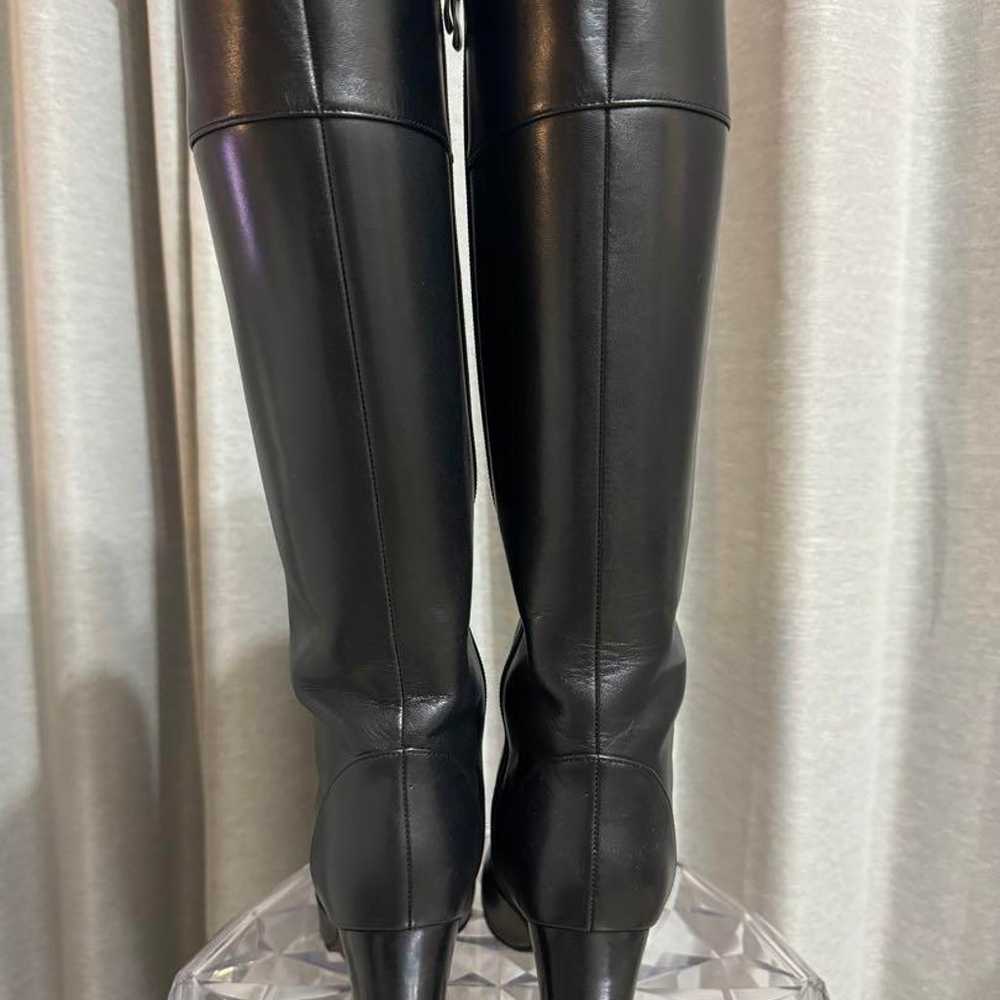 【Excellent condition】DIANA Black Leather Long Boo… - image 3