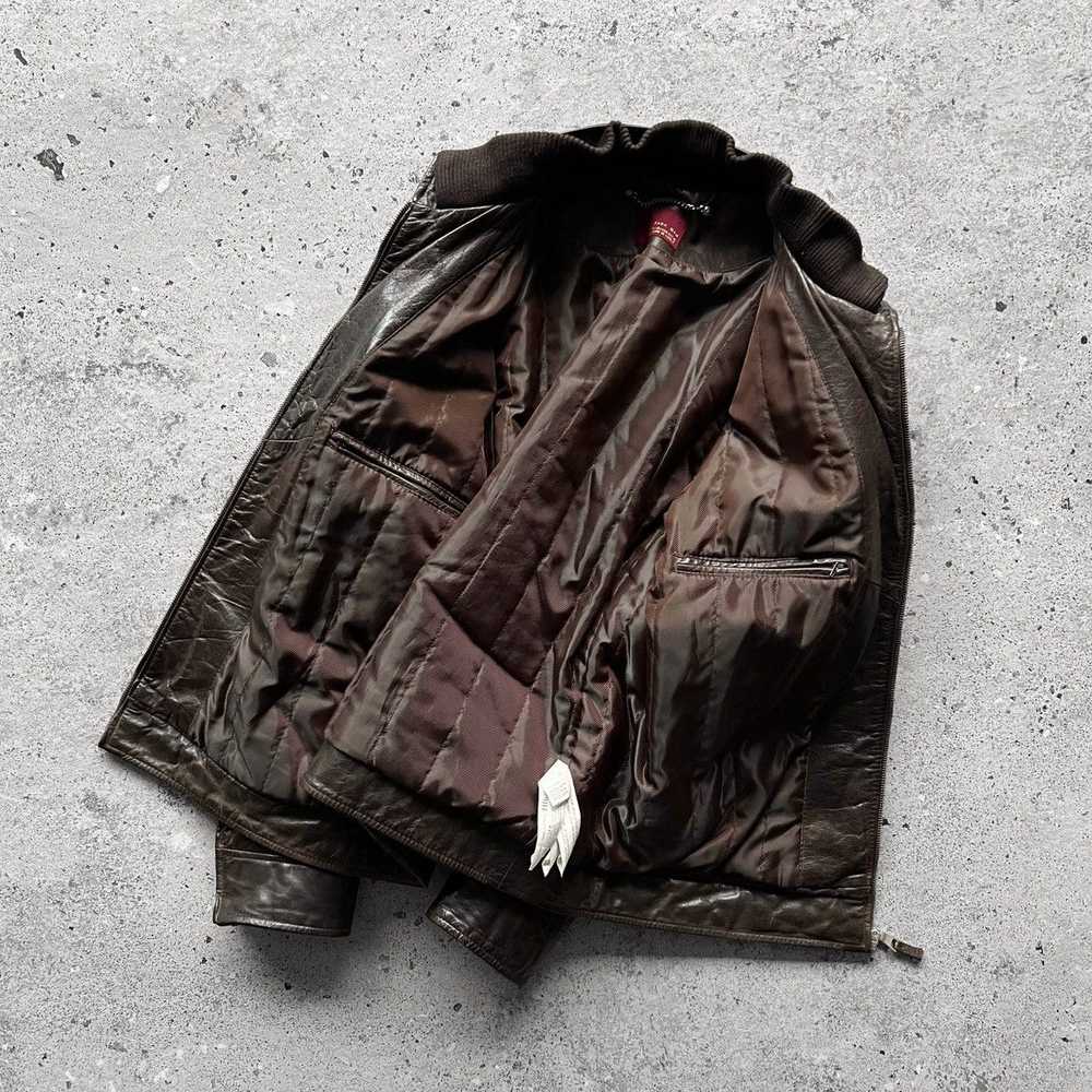 Leather × Leather Jacket × Zara Zara Man Brown Fu… - image 3