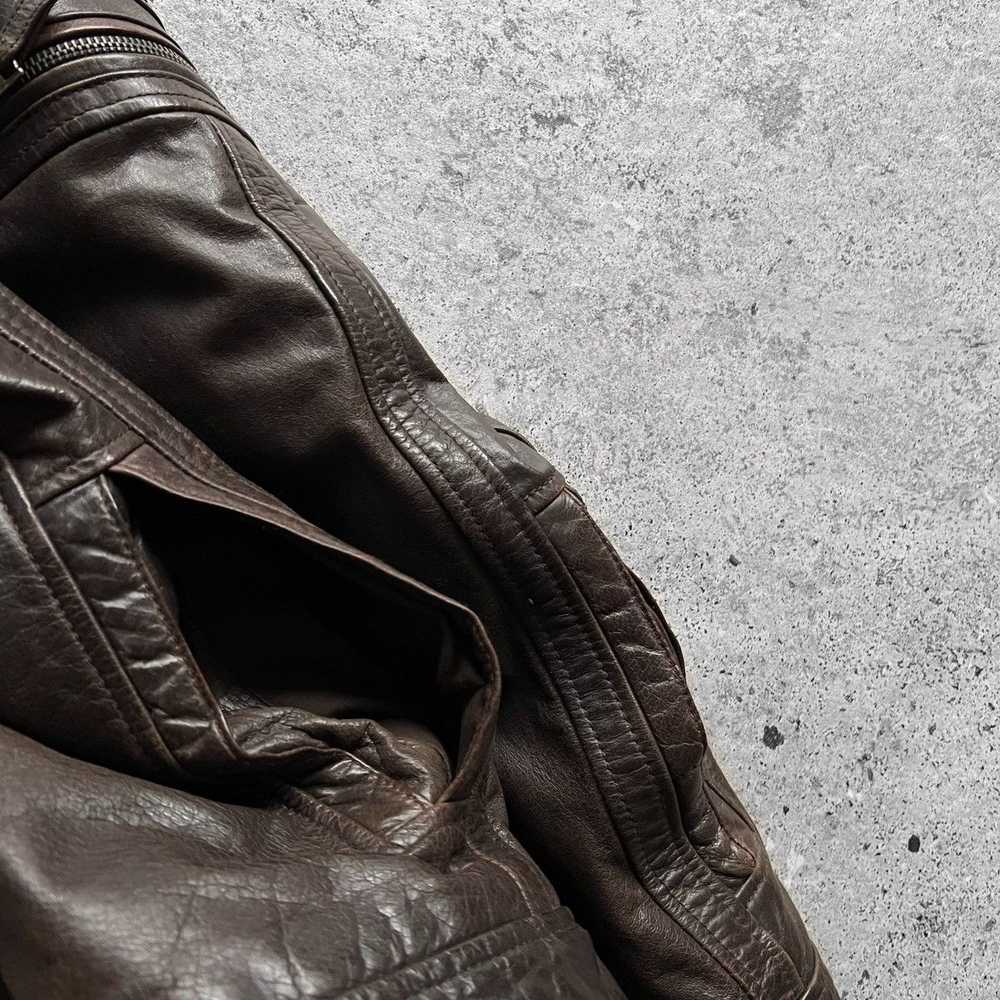 Leather × Leather Jacket × Zara Zara Man Brown Fu… - image 6