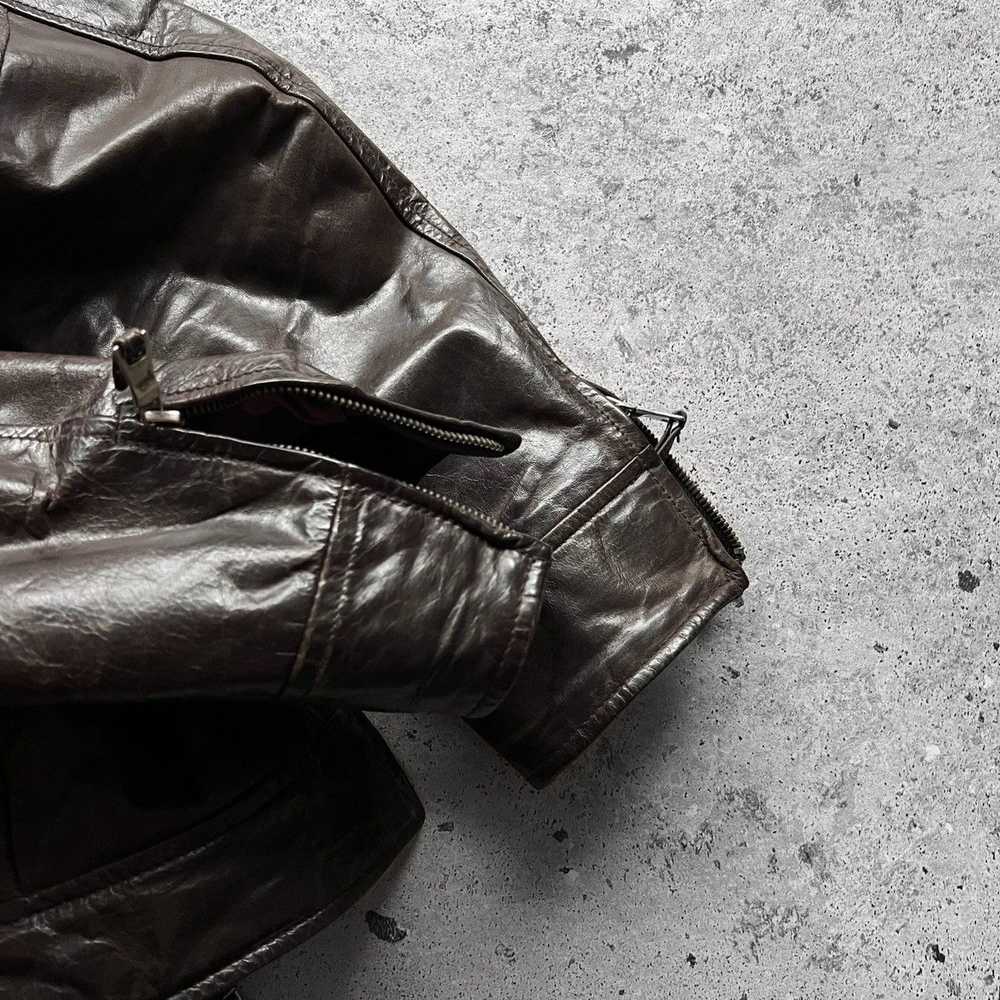 Leather × Leather Jacket × Zara Zara Man Brown Fu… - image 7