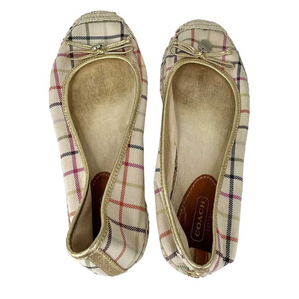 Coach Royce Flats Cream Gold Bow Charm 8B - image 9