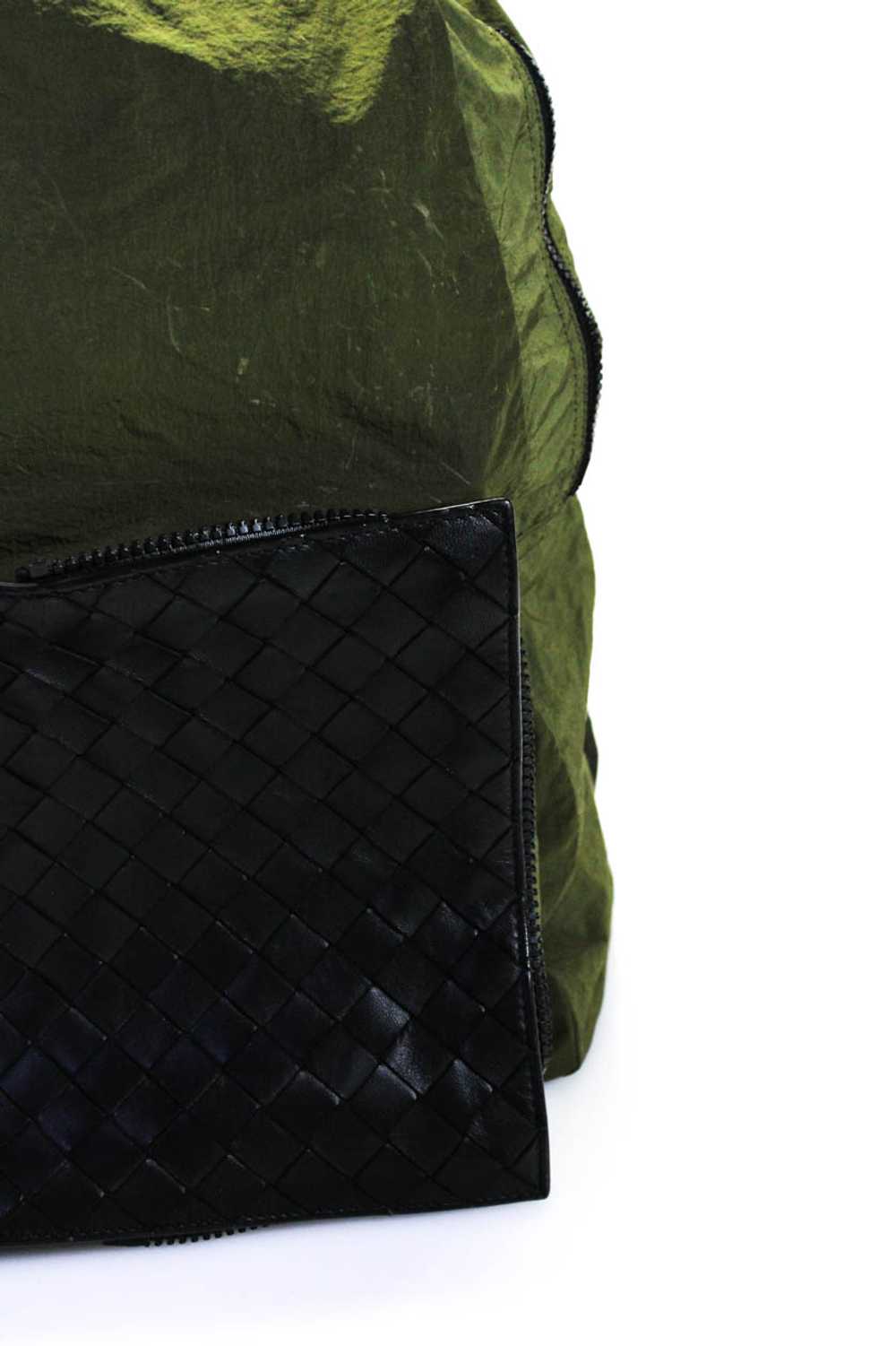 Bottega Veneta Womens Black Green Intrecciato Pac… - image 2