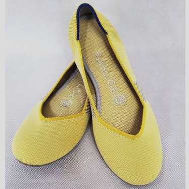 Rothy's The Flat Yellow Knit Slip-on Shoes Womens… - image 1